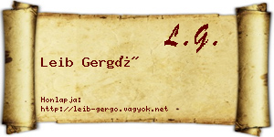 Leib Gergő névjegykártya